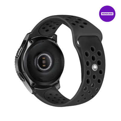 NERDCASE, Pulseira NK de Silicone, Compatível com Galaxy Watch 44mm/45mm/47mm, Pino 22mm, Preto