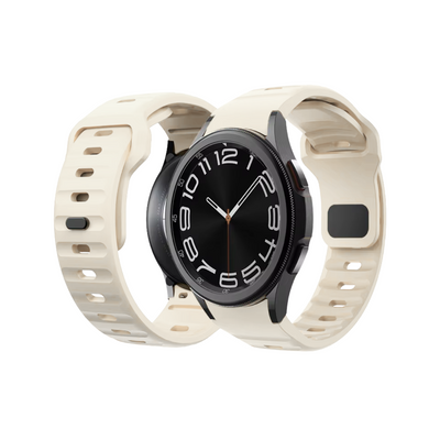 Pulseira 20mm entre Pinos para Samsung Galaxy Watch, Silicone, Bege