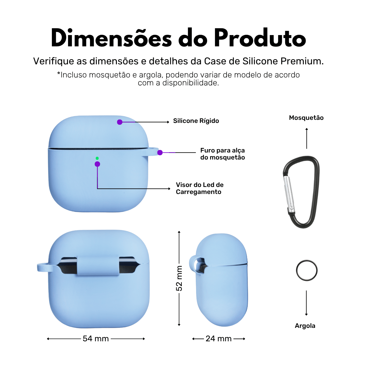 Capa Protetora Nerdcase de Silicone Premium, Compatível com AirPods 4, Cinza