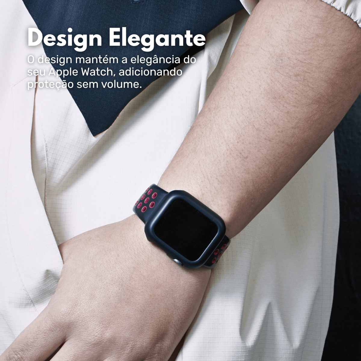 Kit com 2 Capas Moldura Protetora Nerdcase, Compatível com Apple Watch 41mm, Sem Vidro, Preta