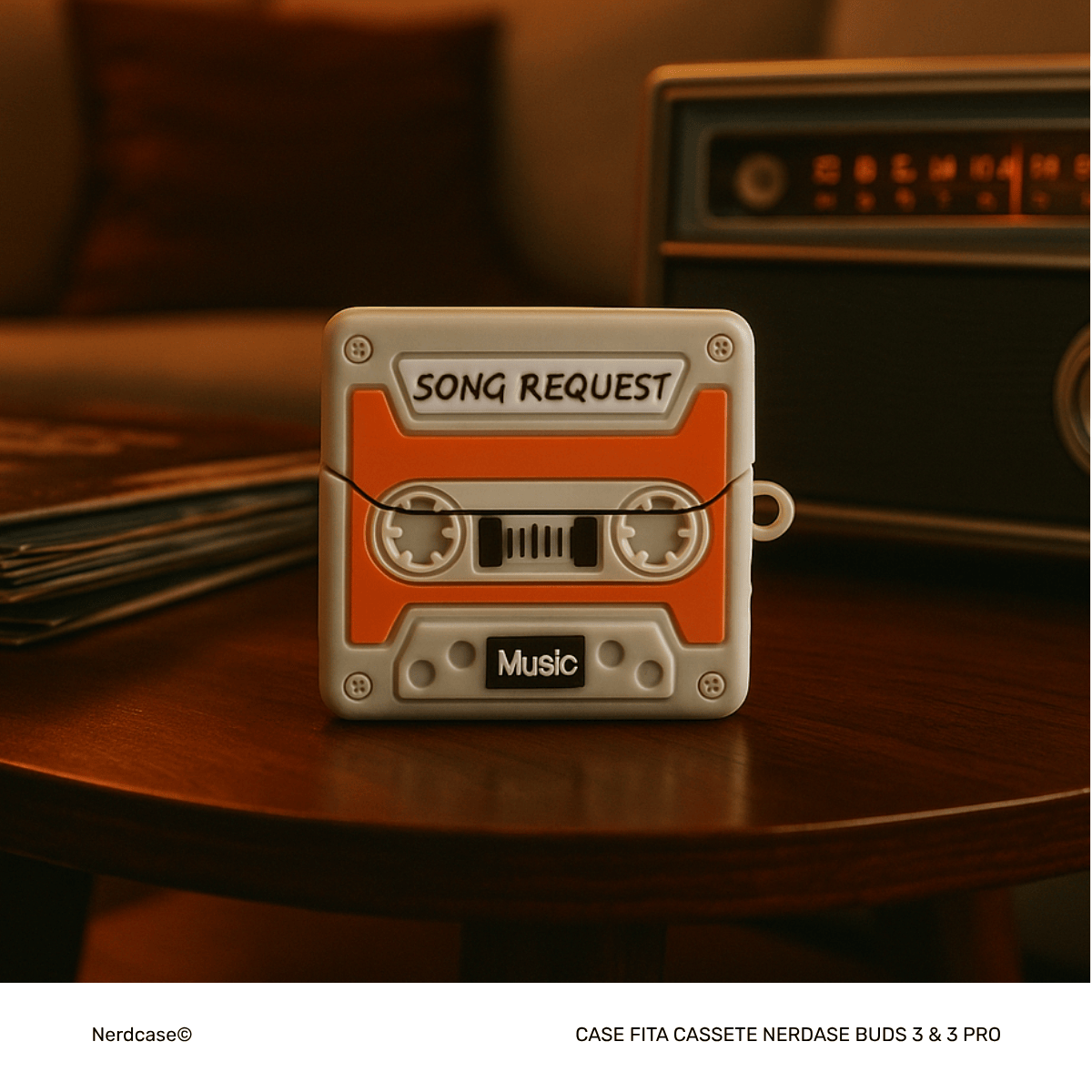 Capa Protetora Fita Cassete Nerdcase Compatível com Samsung Galaxy Buds 3