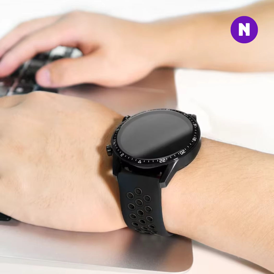 Pulseira 20mm entre Pinos para Samsung Galaxy Watch, Preto