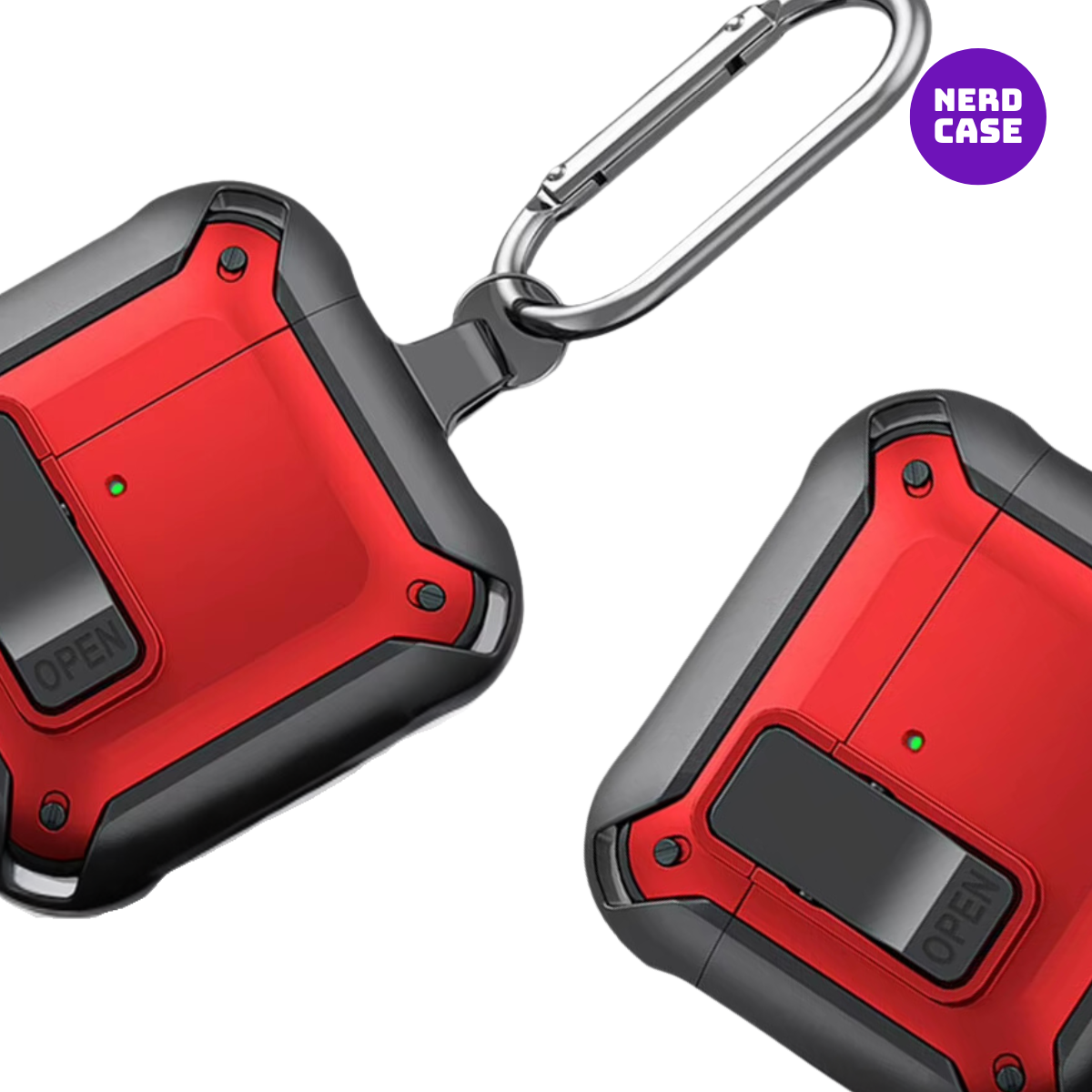 NERDCASE, Case, Capa Resistente, Compatível com AirPods 4, Vermelho